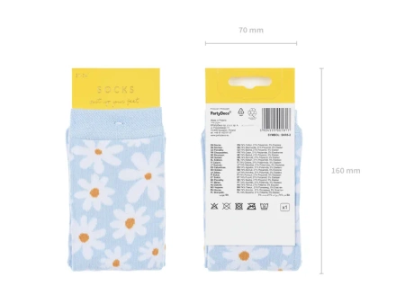 Skarpetki niebieskie w stokrotki dziecięce rozmiar 31-34