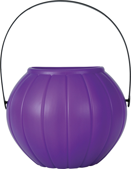 Koszyk na słodycze wiaderko DYNIA okrągłe fioletowe Halloween