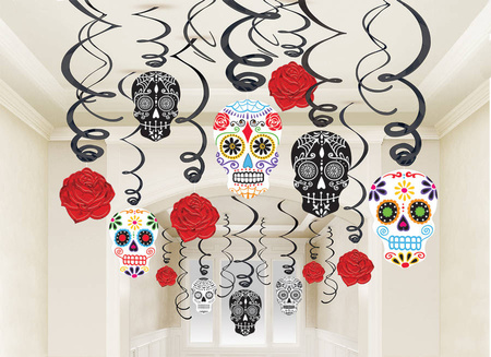 Girlanda świderki Dia de los Muertos 60 cm Halloween
