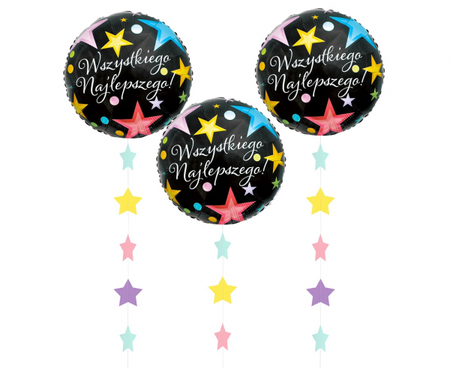 Girlanda papierowa Gwiazdki Pastelowe 200 cm