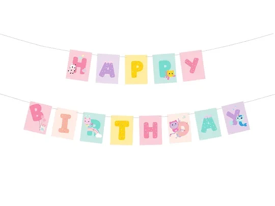 Baner urodzinowy Happy Birthday Koci Domek Gabi