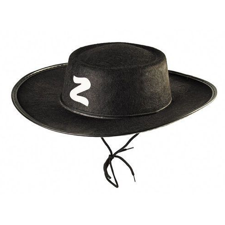 Kapelusz Zorro z białą lamówką dla dorosłych L