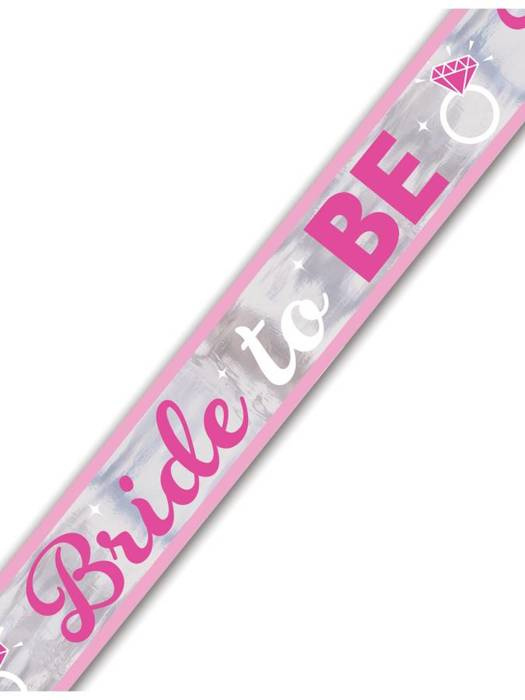 Baner "Bride to be" foliowy różowy 760 cm