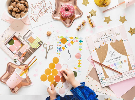 Wycinanki A4 papier kolorowy PASTEL zestaw z teczką (mix wzorów)