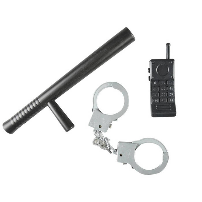 Zestaw Policjanta (policyjna pałka, kajdanki, krótkofalówka)