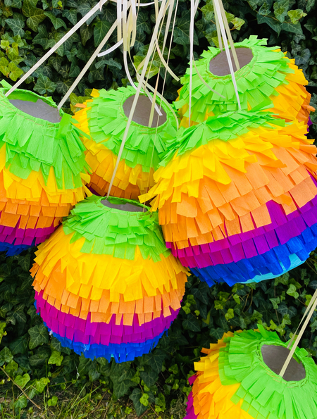 PINIATA z masy papierowej 85 cm kolorowa kulka zestaw