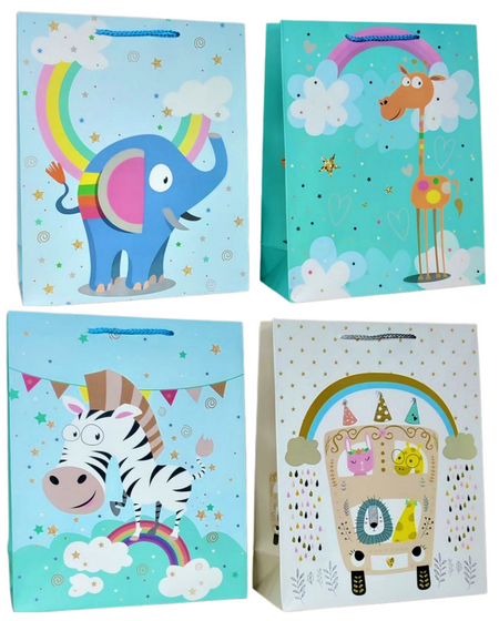 Torebka prezentowa 26 x 32 cm zwierzaki różne wzory