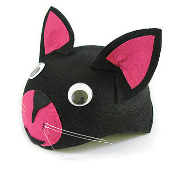Czapka filcowa Kot CZARNY