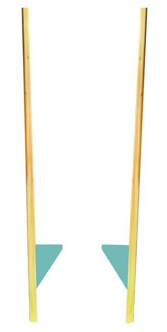 Szczudła drewniane cyrkowe małe pastelowe MIĘTOWE 140 cm dla dzieci