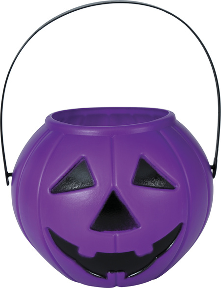 Koszyk na słodycze wiaderko DYNIA okrągłe fioletowe Halloween