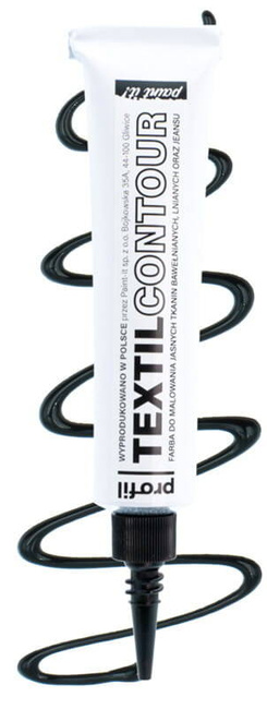 Farba do tkanin jasnych 25ml CZARNA z aplikatorem PROFIL