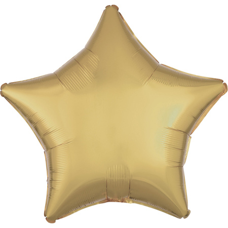 Gwiazdka satynowa balon foliowy 19 cali/ 48 cm białe złoto