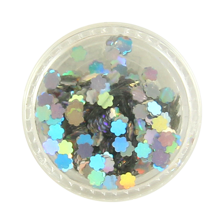 Brokat Holograficzny 2 g DAISIES - STOKROTKI Srebrne Eulenspiegel