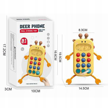 Telefon zabawka żyrafa z silikonowymi przyciskami pop it