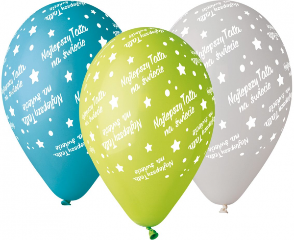 Najlepszy Tata Dzień Ojca balony lateksowe 12" 5 szt.