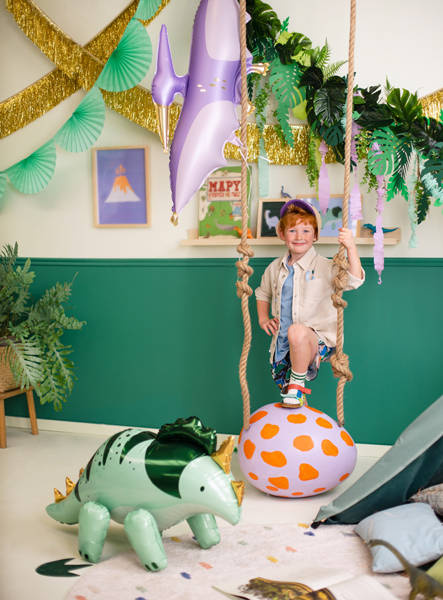 Triceratops dinozaur zielony balon foliowy 101 cm