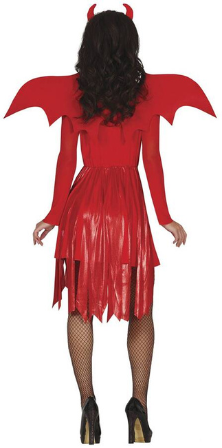 Strój dla dorosłych Diablica ze skrzydłami sukienka