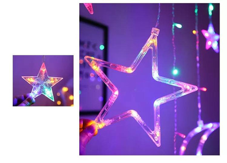 Girlanda KURTYNA Świąteczna LED księżyc gwiazdy MULTIKOLOR 2,5m