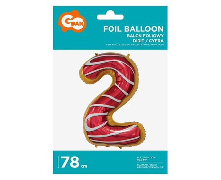 BALON foliowy CYFRA ciasteczko 78 cm