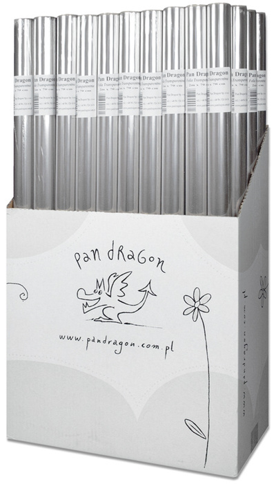 Celofan folia transparentna do pakowania prezentów 200x70 Pan Dragon