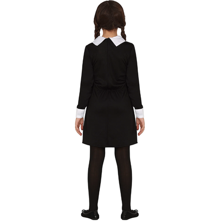 Strój dla dzieci jak Wednesday Addams sukienka