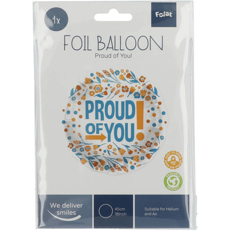 Balon foliowy okrągły Proud of You kolorowy 45 cm