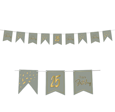 Baner urodzinowy girlanda Golden Dawn z naklejkami DIY 4m 