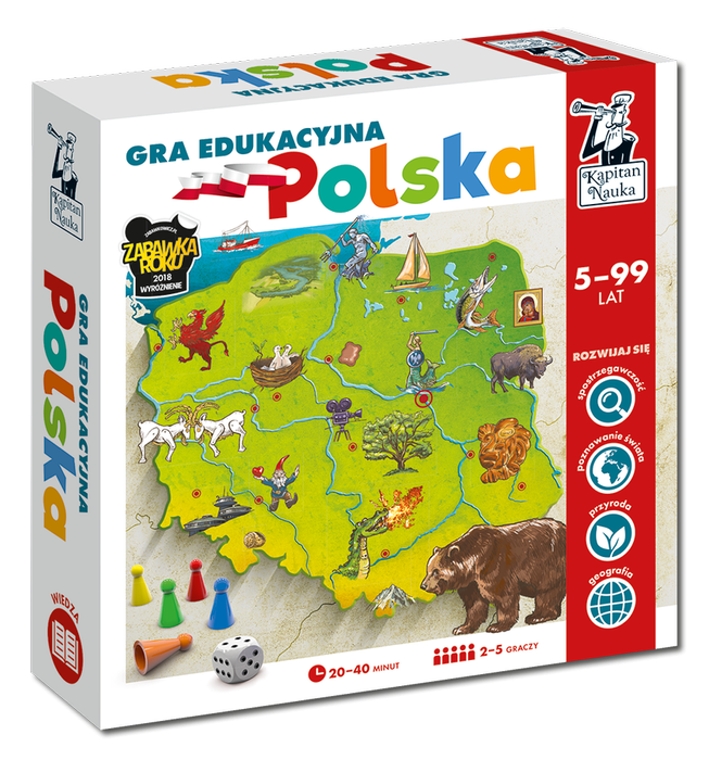 POLSKA NOWE WYDANIE GRA EDUKACYJNA KAPITAN NAUKA