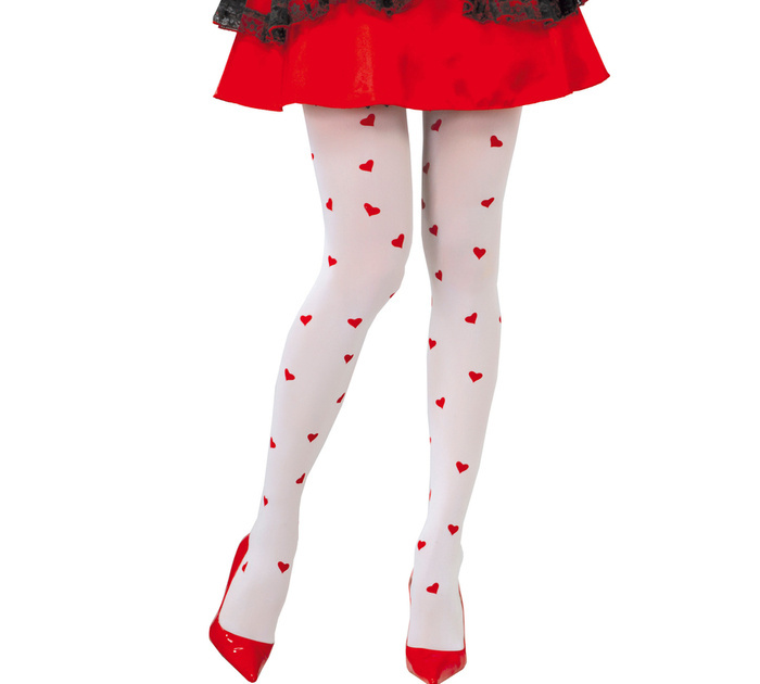Rajstopy Białe w serduszka