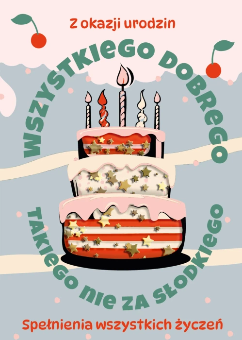 Kartka urodzinowa z konfetti Tort