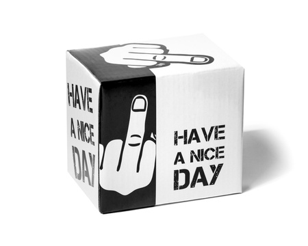 Niegrzeczny kubek z palcem - BIAŁY