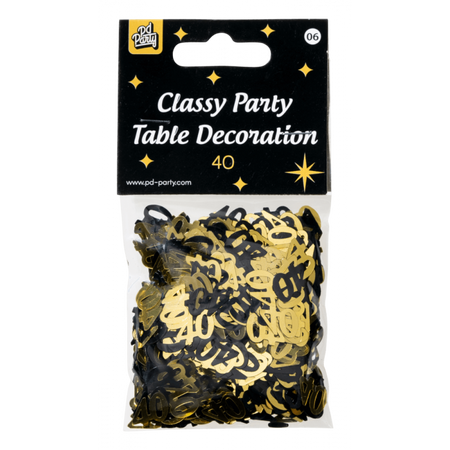 Konfetti foliowe liczba 40 złoto czarne 20g