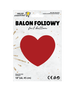 Balon foliowy SERCE czerwone jednokolorowy 18"