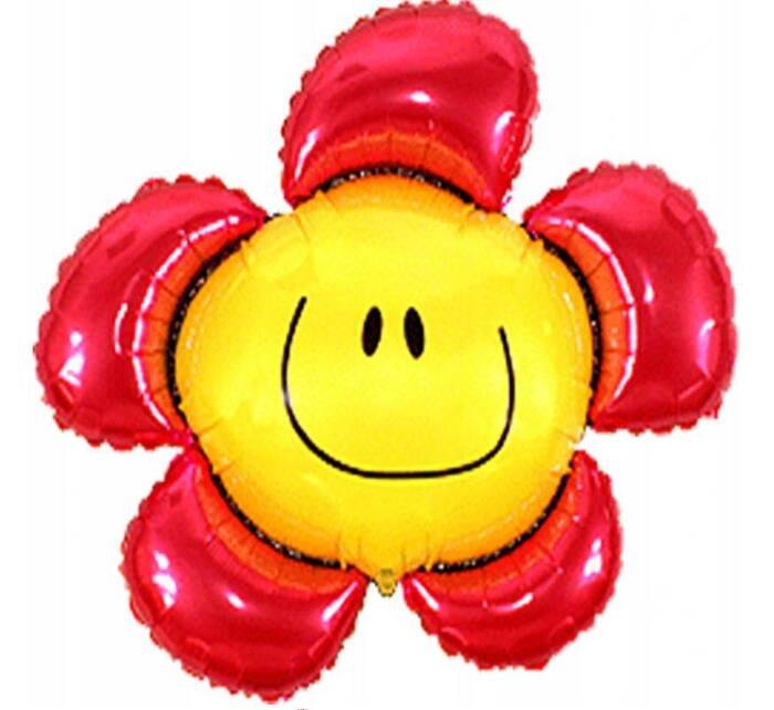 Balon foliowy kwiatek różowy 14 cali na powietrze / na patyk