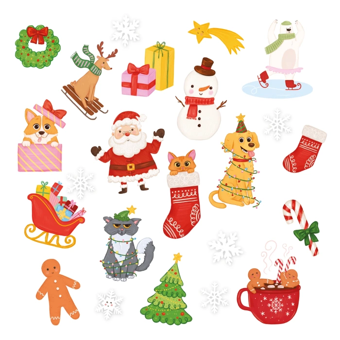 Tatuaże zmywalne wodne Boże Narodzenie 20szt.