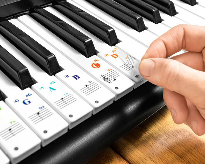 Naklejki do nauki gry na pianinie, keyboardzie, fortepianie