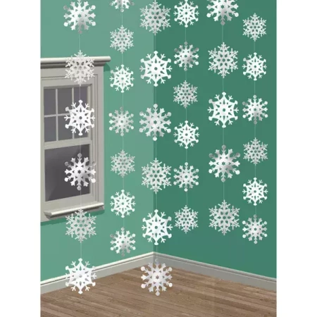 Wisząca dekoracja PŁATKI ŚNIEGU śnieżki 6 szt