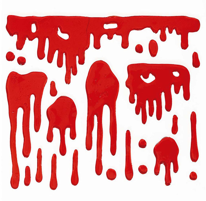 Dekoracja Halloween naklejki na szybę żelowe ślady krwi