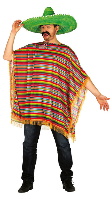Ponczo Meksykańskie Poncho Strój dla dorosłych rozm. L