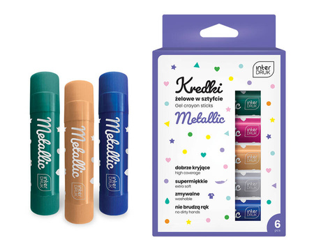 Kredki żelowe w sztyfcie wykręcane 6 sztuk
