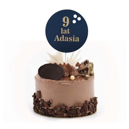 Topper na tort PERSONALIZOWANY kula do kręgli