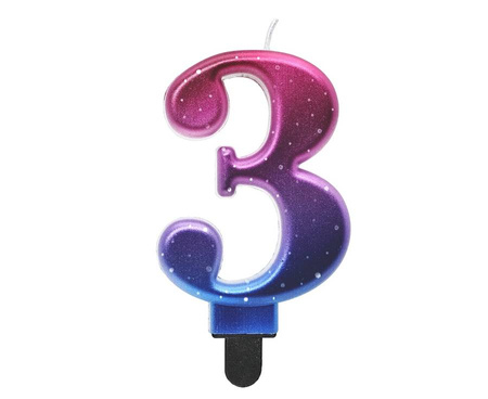 Świeczka urodzinowa cyfra Night Sky metaliczna 8 cm