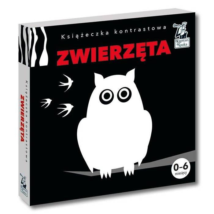 KSIĄŻECZKA KONTRASTOWA ZWIERZĘTA GRA EDUKACYJNA KAPITAN NAUKA