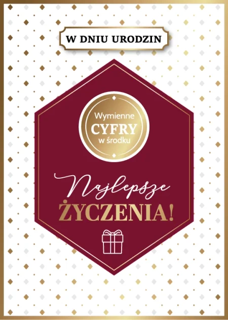 Kartka urodzinowa Najlepsze życzenia! (cyfry do wyboru)