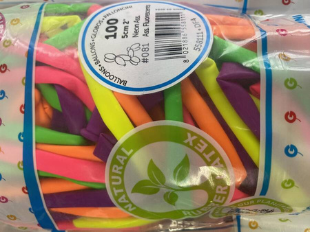 Gemar Mix 100 szt. fluorescencyjny Q260 balony do modelowania NEON