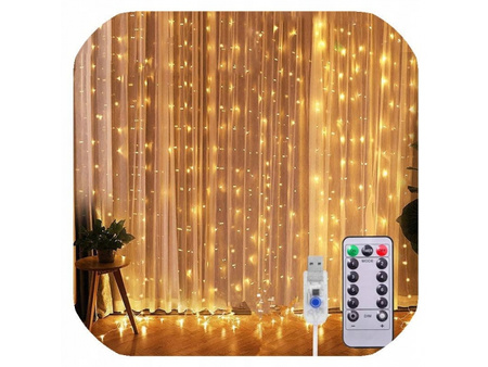 Girlanda lampki Świąteczne kurtyna 300 LED 3x3m