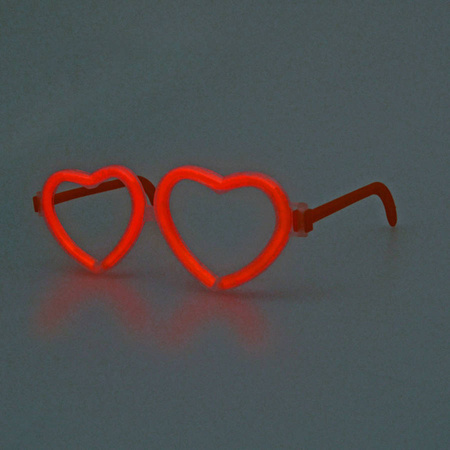 Okulary Serca GLOW świecące w ciemności