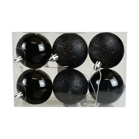 Bombki choinkowe czarne (6 szt.)