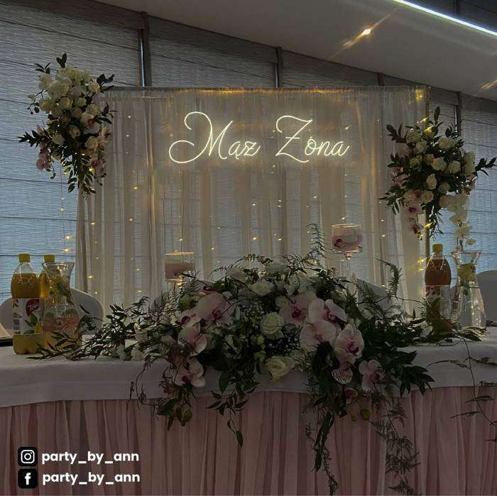 Napis LED neon - Mąż Żona