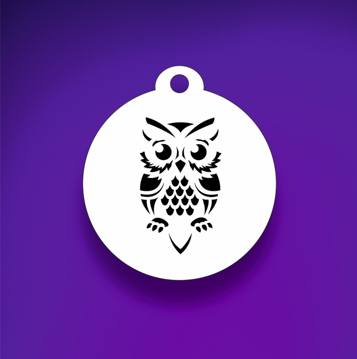 Szablon do malowania twarzy i ciała #K38 Sowa Okrągły